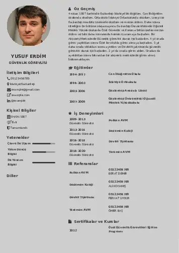 Güvenlik Görevlisi CV Örnekleri cv indir